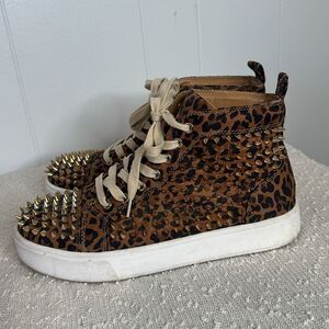STEVE MADDEN Promoter Leopard Studded High-Top Sneakers Shoes Men's 8 Women 9.5